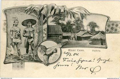 Liberia River Cess 1905 Deutsche Sea Post to Stassfurt