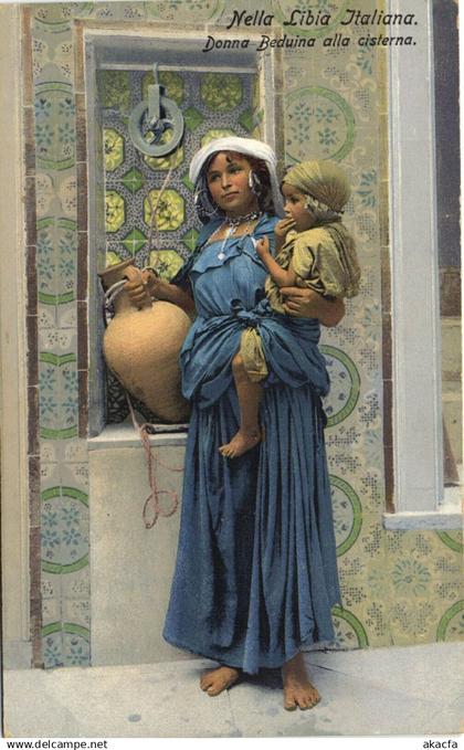 PC LIBYA, NELLA LIBIA ITALIANA, DONNA BEDUINA, Vintage Postcard (b33469)
