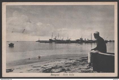 $#$#(AD2602)-LIBYA-LIBIA-Bengasi-Molo Italia, usata 1937