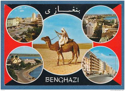 214700 / BENGHAZI - PANORAMA CAMEL ARAB MAN , Libia Libya Libyen Libye Libie