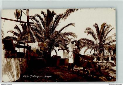 39351584 - Pozzo Brunnen Vieh Palmen Volkstyp Libia Italiana Kolonie