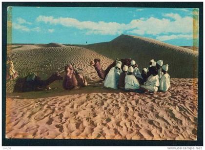 105002 / THE DESERT - CAMEL people - Libia Libya Libyen Libye Libie PC postcard