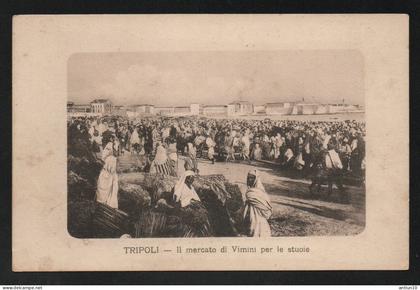 $#$#(AD2601)-LIBIA- Il mercato di vimini per le stuoie, molto animata,nuova, non spedita