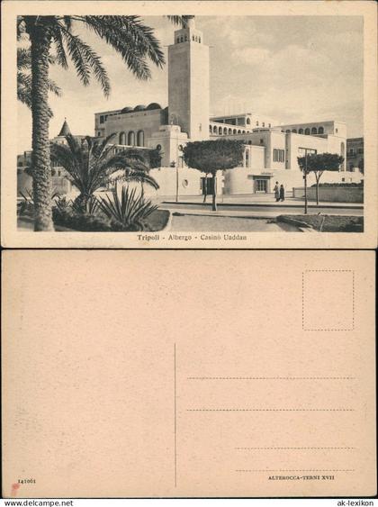 Postcard Tripolis طرابلس Albergo Casinò Uaddan 1928