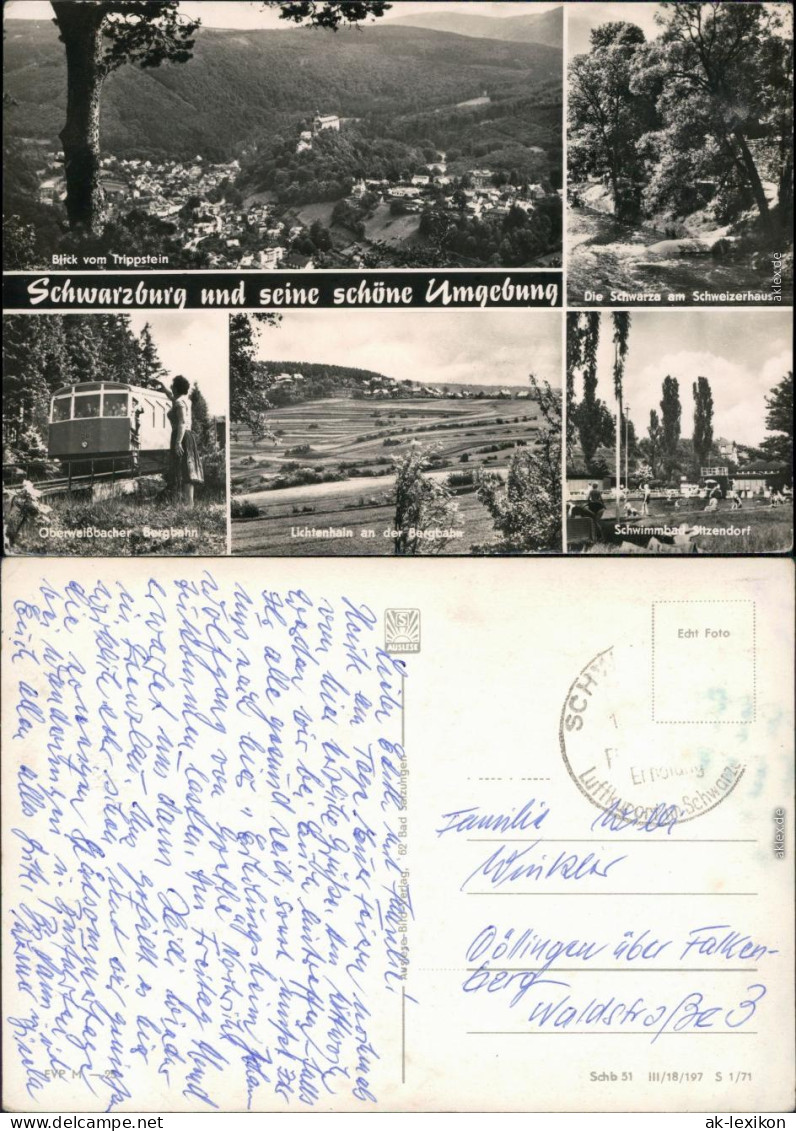 Lichtenhain/Bergbahn-Oberweißbach Panorama-Ansicht  Schwimmbad 1971