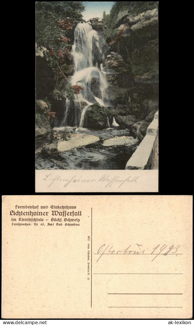 Lichtenhain Sebnitz  Wasserfall Kirnitzschtal Sächsische Schweiz 1910