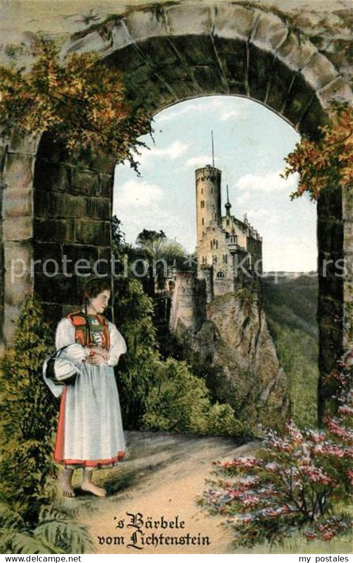 Lichtenstein Wuerttemberg Schloss Lichtenstein mit Baerbele vom Lichtenstein