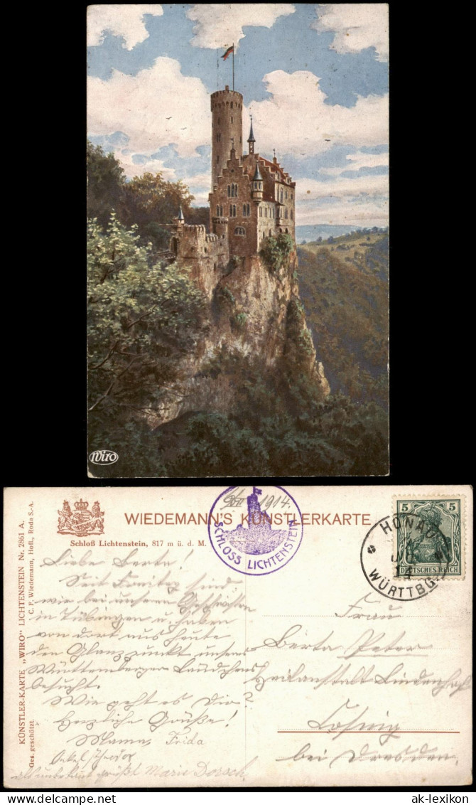 Lichtenstein (Württemberg) Schloss Lichtenstein (WIRO Künstlerkarte) 1914
