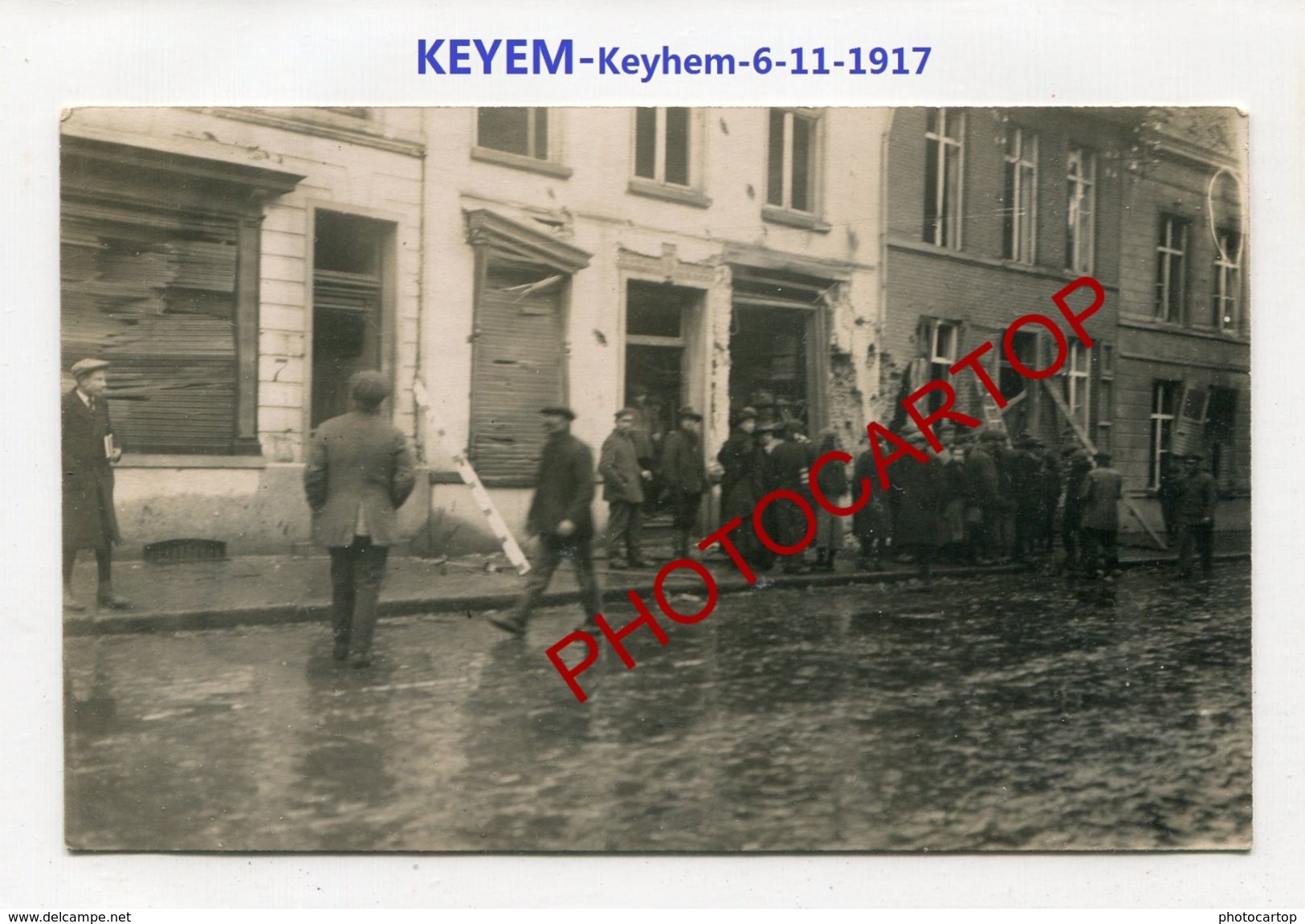 LICHTERVELDE ou KEYEM-BOMBE Aerienne-6-11-17-CARTE PHOTO allemande-Guerre 14-18-1 WK-BELGIEN-WESTFLANDERN