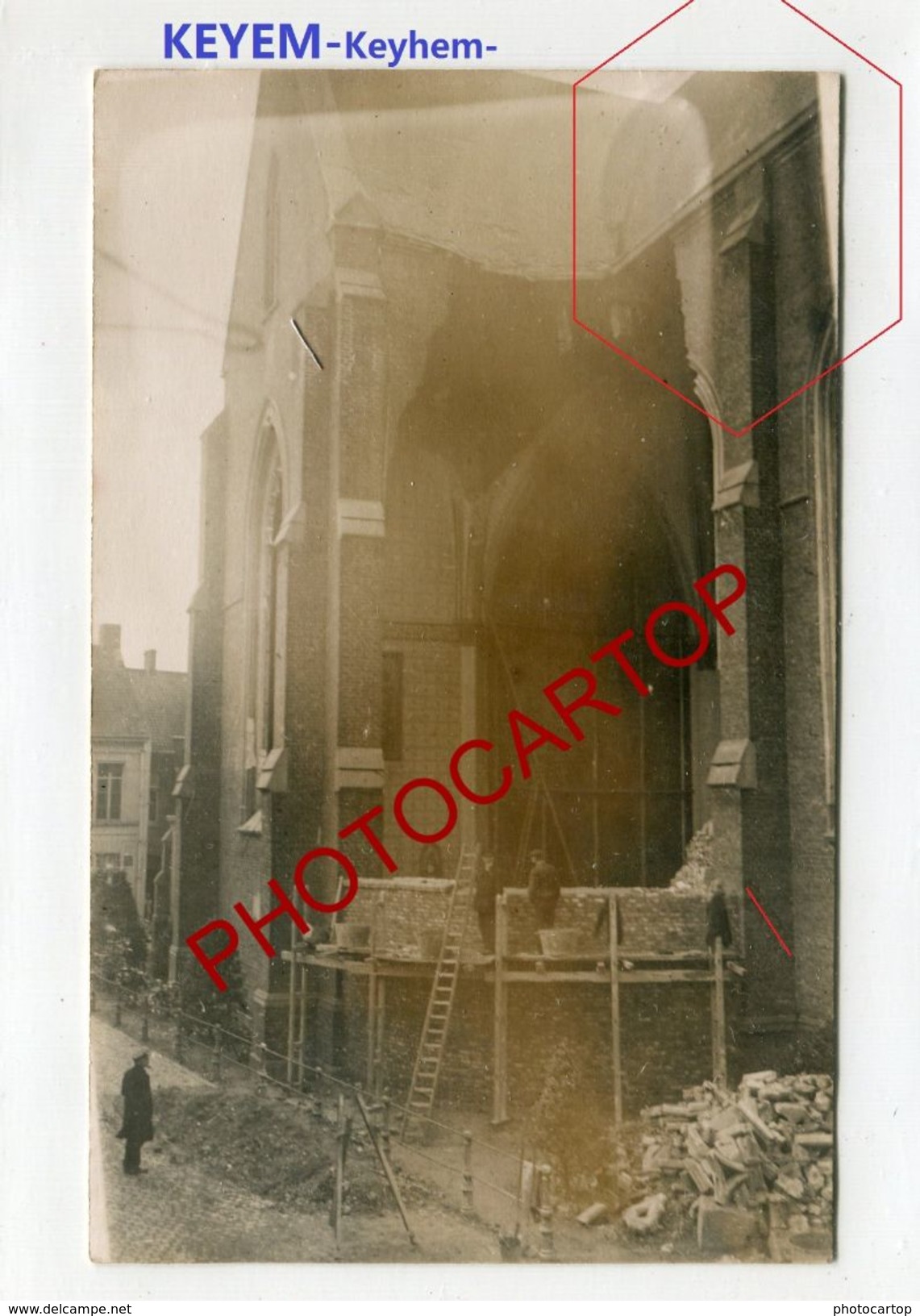 LICHTERVELDE ou KEYEM-BOMBE Aerienne-CARTE PHOTO allemande-Guerre 14-18-1 WK-BELGIEN-WESTFLANDERN