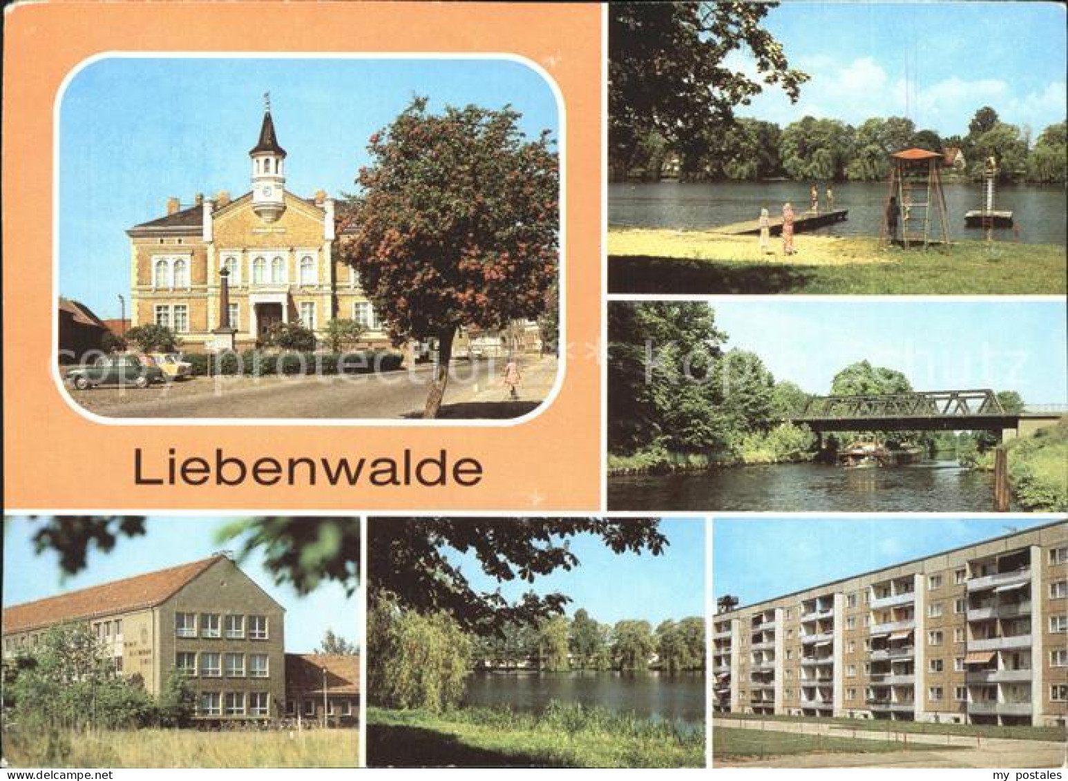 Liebenwalde Rathaus Markt Freibad Muehlensee Bruecke Vosskanal