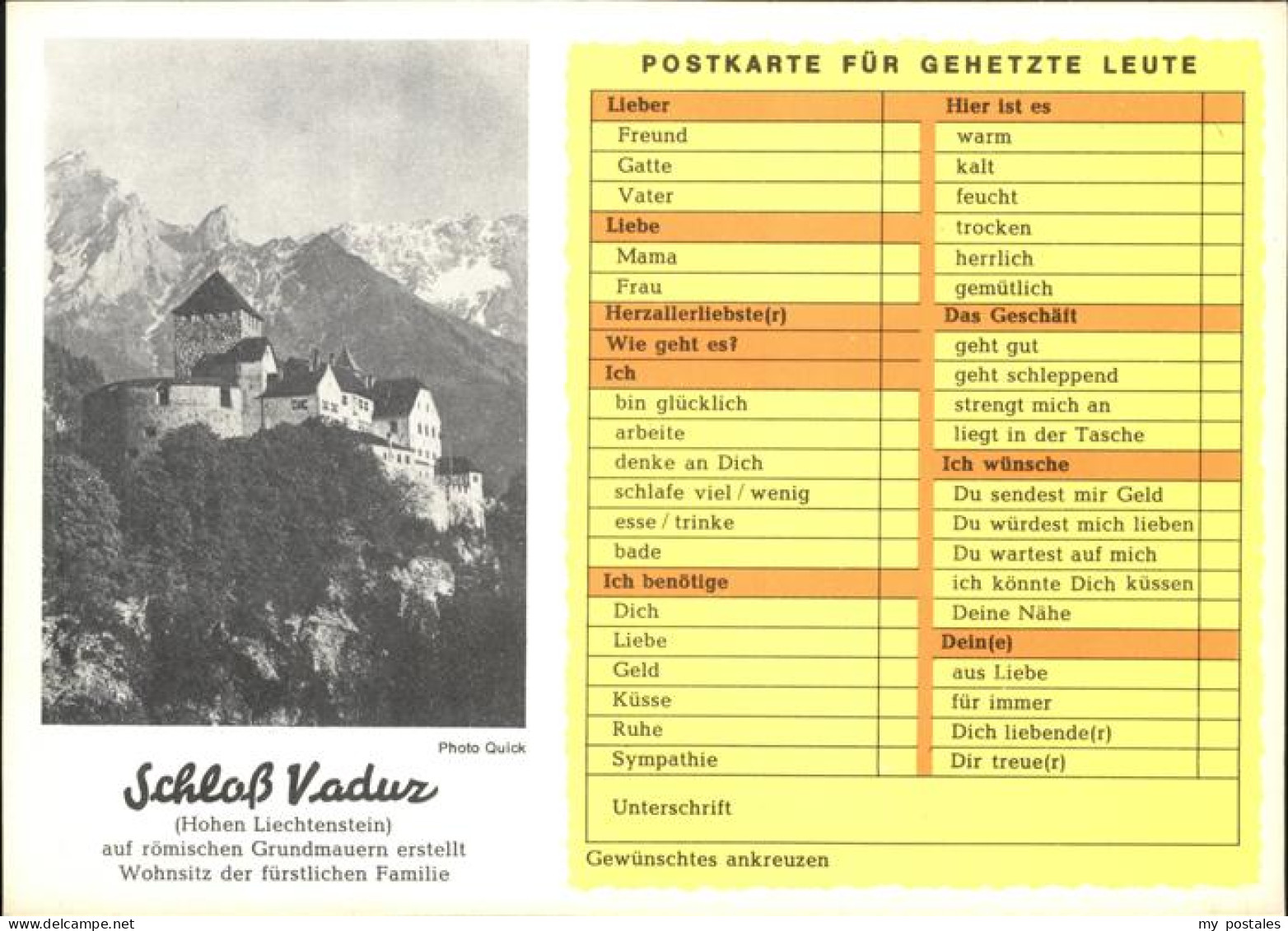 Liechtenstein Schloss Vaduz