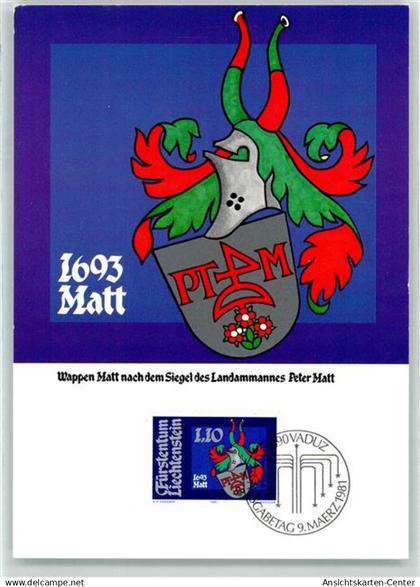 39342775 - Wappem Matt nach dem Siegel des Landammannes Peter Matt Rot Gruen Ausgabe 9. Maerz 1981