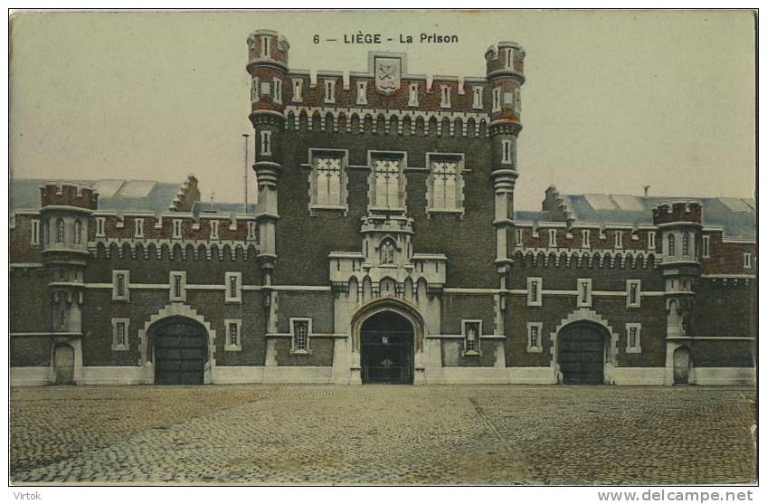 Liège : La prison ( ecrit 1910 avec timbre )