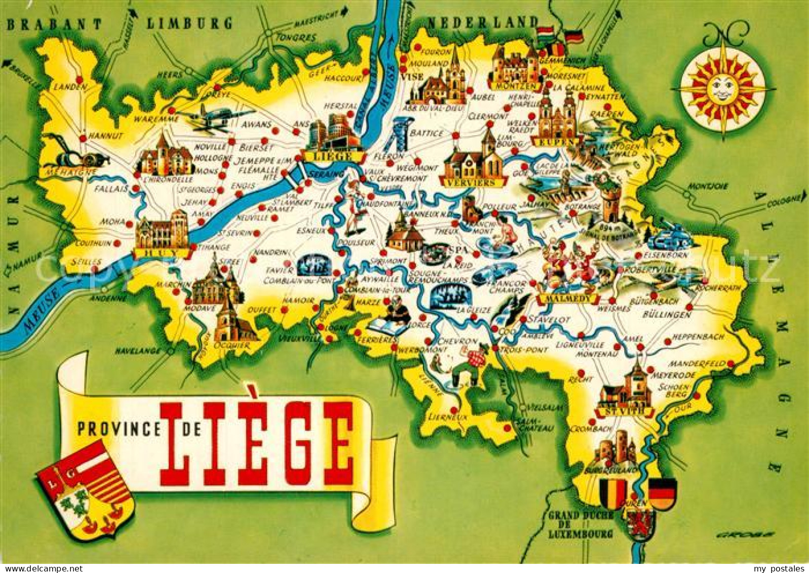 Liege Luettich Carte de la Province de Liège