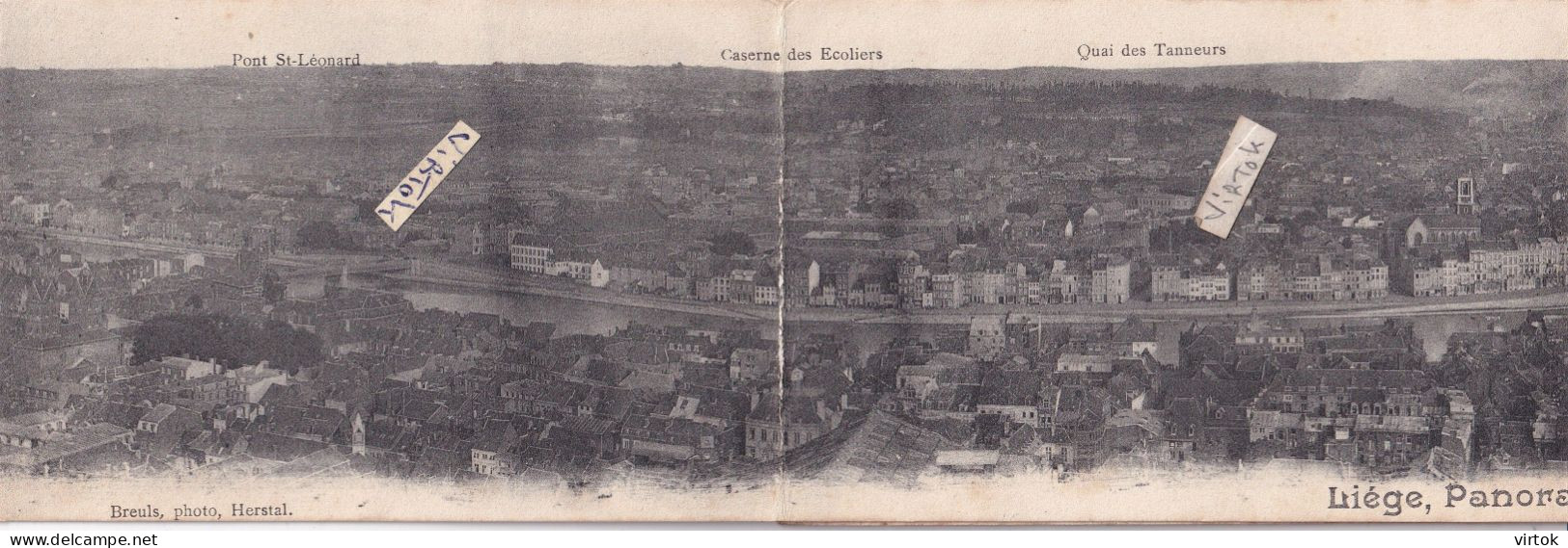 Liège - Luik : panorama - vue générale ( Carte complète en 4 parties -  4 CPA  1905 )  voir scans  RARE