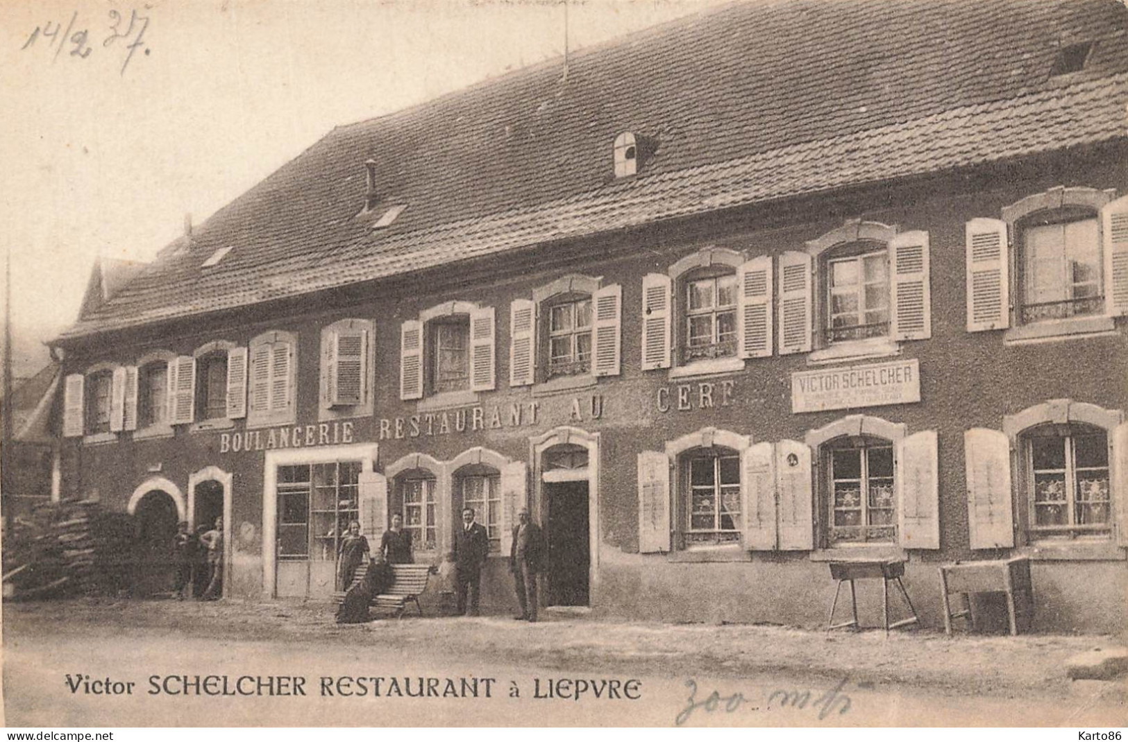 lièpvre * Restaurant Au Cerf Victor SCHELCHER Boulangerie * commerce villageois