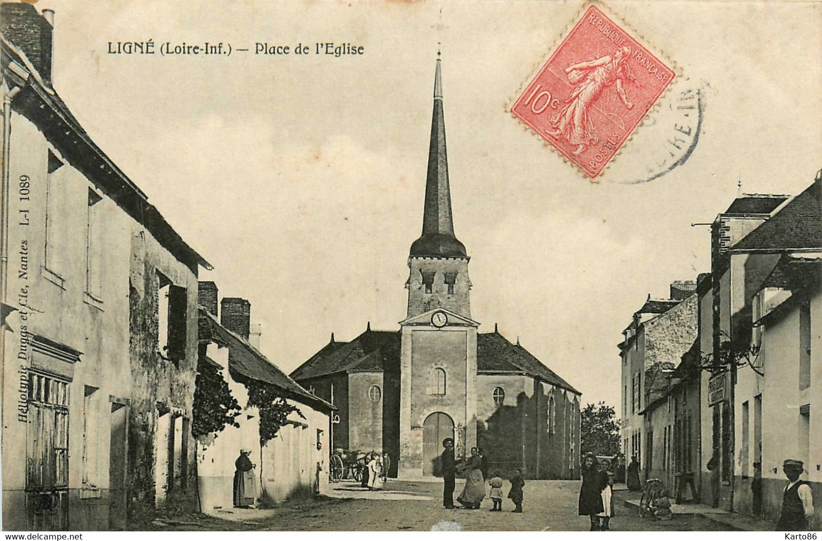 ligné * la place de l'église * villageois * débitant