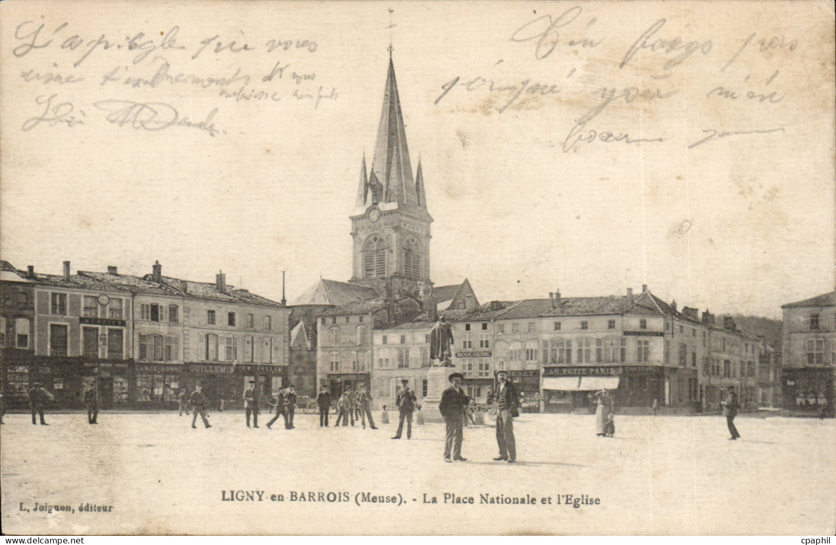 Ligny en Barrois - La Place Nationale et l'Eglise CPA