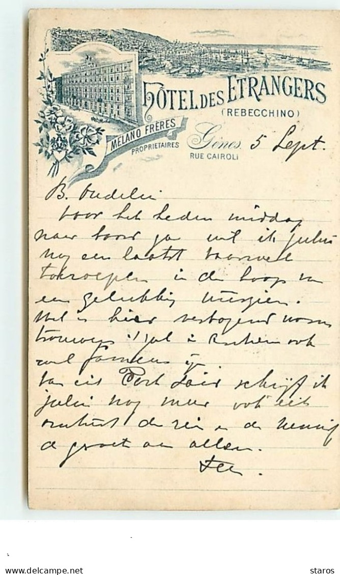 Liguria - Gênes - Hotel des Etrangers (Rebecchino) - Melano Frères