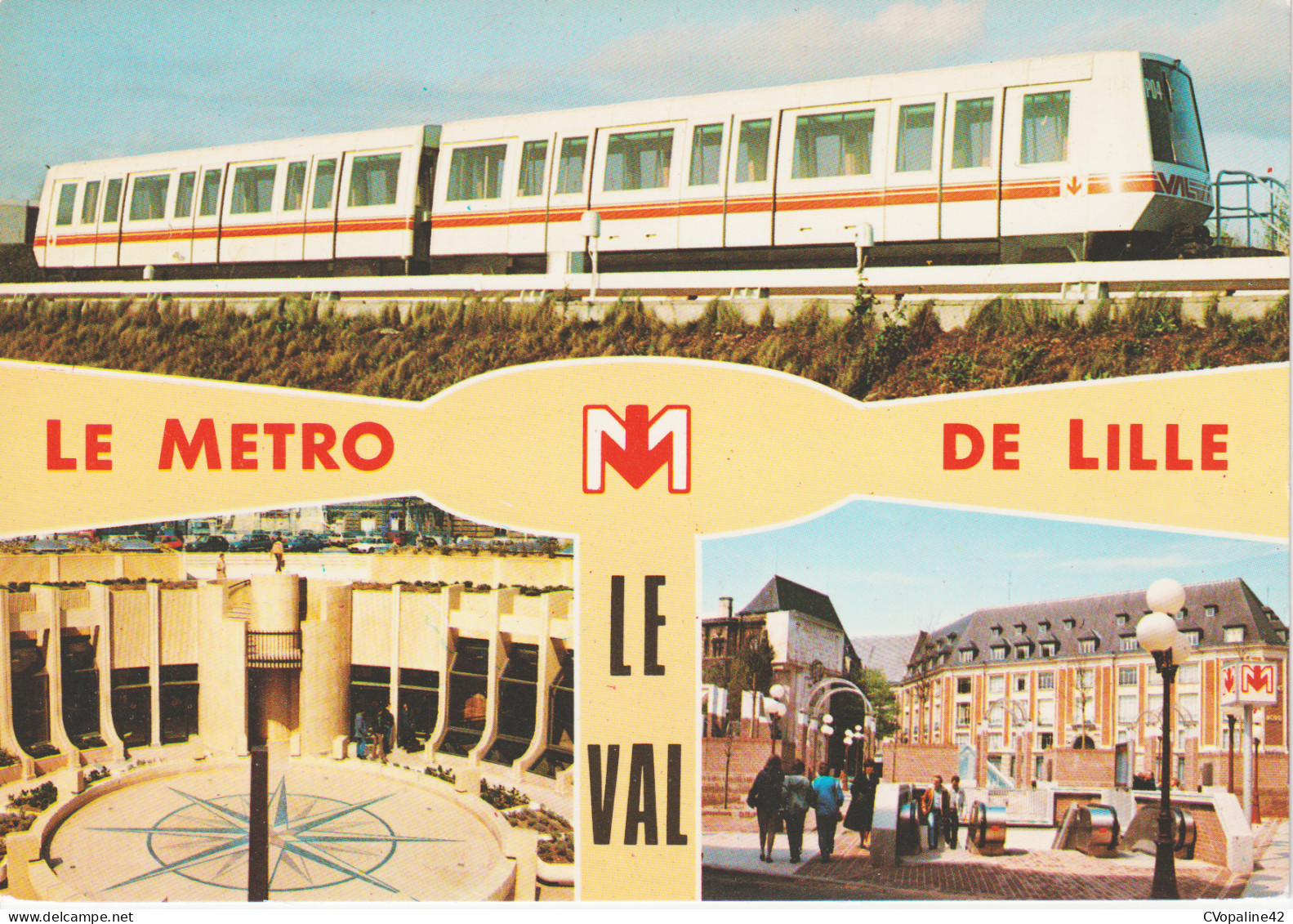 LILLE (59) LE METRO de LILLE - Le Val - Stations République et Rihour  CPSM GF