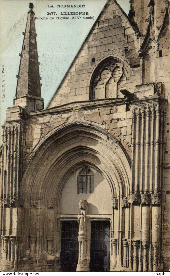 Lillebonne - Porche de l Eglise - CPA
