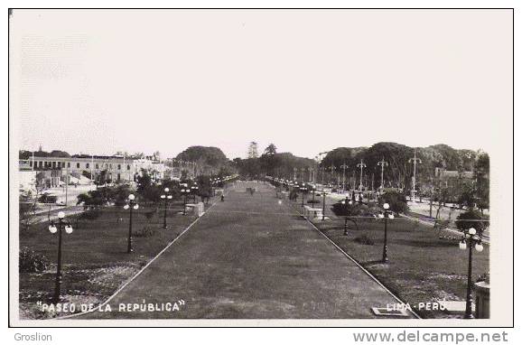 LIMA PERU "PASEO DE LA REPUBLICA" CARTE PHOTO