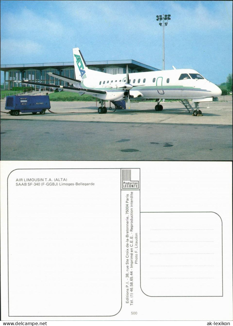 Limoges Flugzeuge "Air Limousin T.A." - SAAB SF-340 auf dem Flughafen 1985