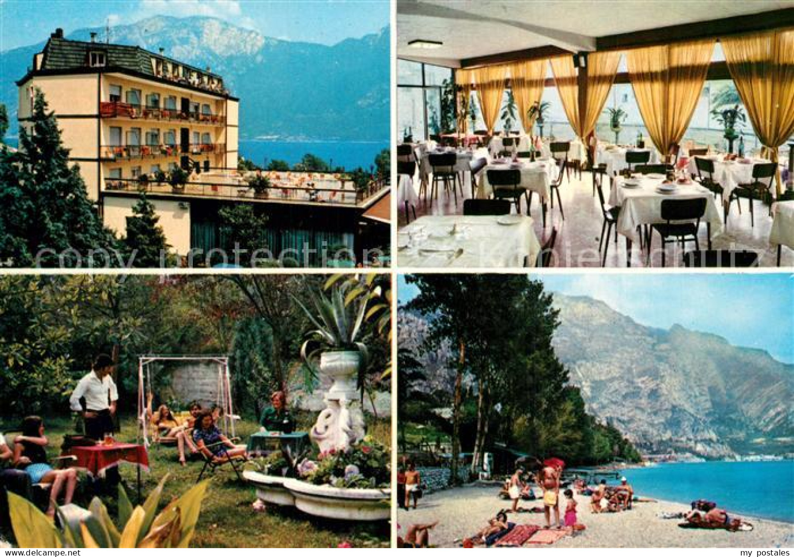 Limone sul Garda Hotel Berna Restaurant Garten Badestrand Gardasee