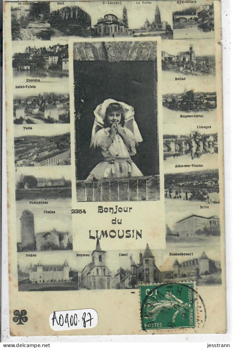 LIMOUSIN- BONJOUR DU LIMOUSIN- JOLIE CARTE MULTI-VUES