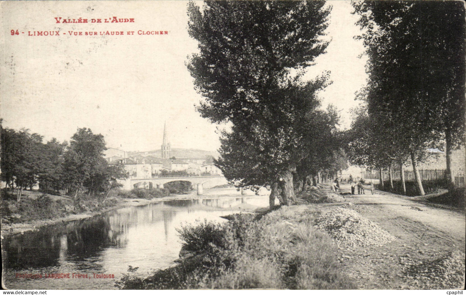 Limoux CPA Vue sur l'Aude et le clocher
