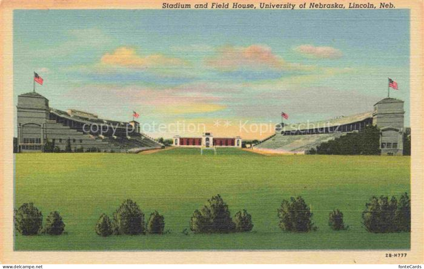 Lincoln Nebraska USA Stadium and Field House University of Nebraska Illustration