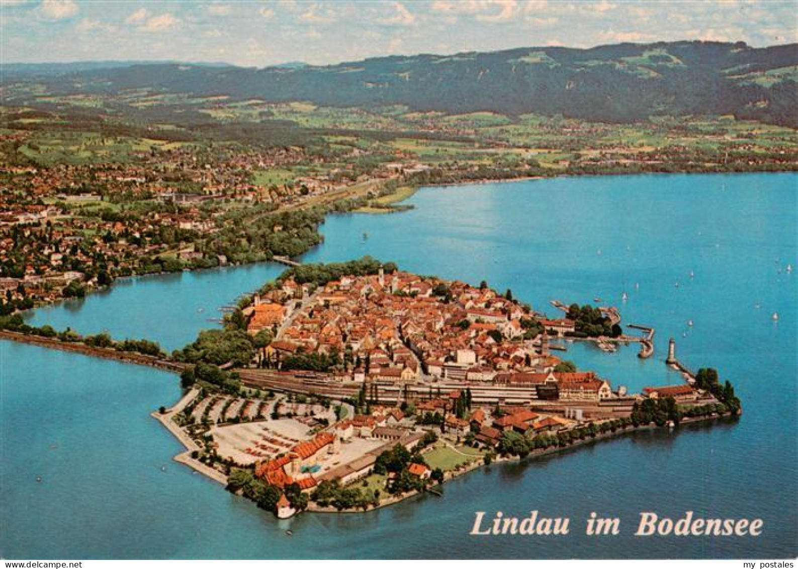 Lindau Bodensee Bayern Bodensee Insel Luftaufnahme Hafen Leuchtturm Altstadt Seg