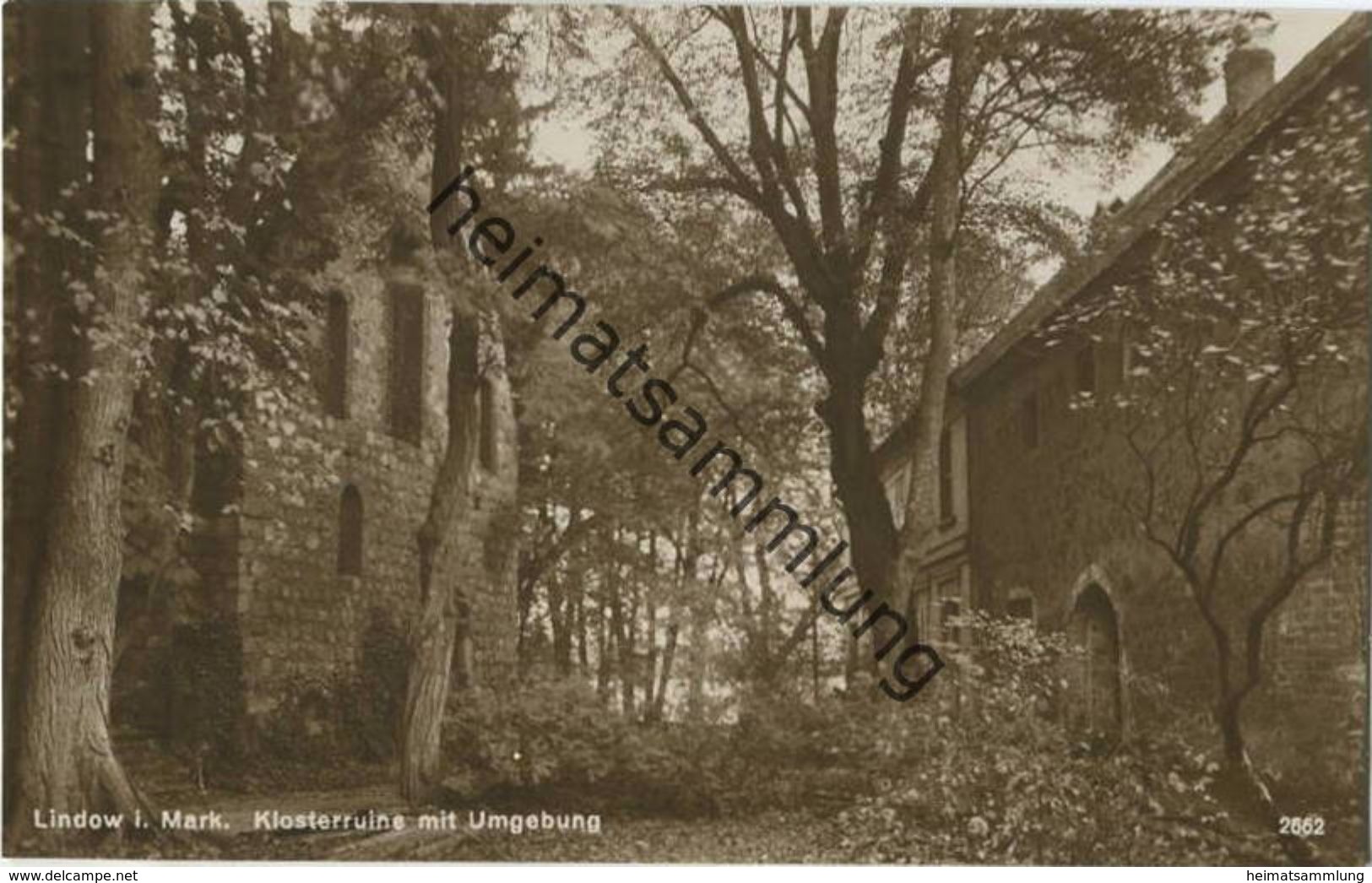 Lindow (Mark) - Klosterruine mit Umgebung - Foto-AK 20er Jahre