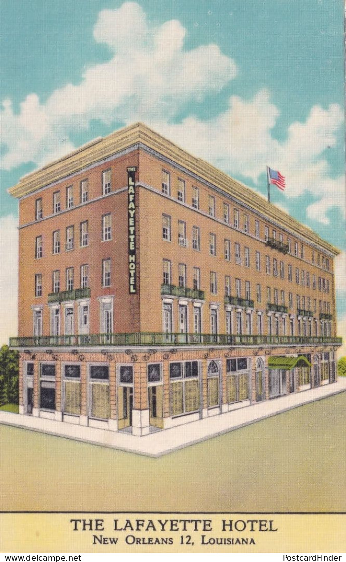 Linen The Lafayette Hotel New Orleans LA USA Louisiana Postcard
