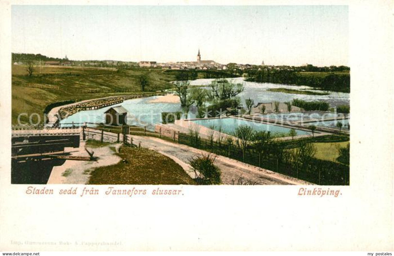 Linkoeping Staden sedd fran Tannefors slussar
