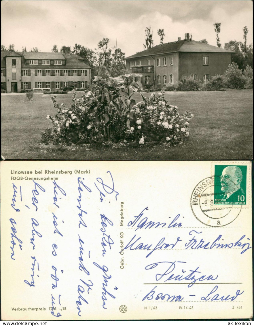 Linow-Rheinsberg FDGB-Genesungsheim Linowsee bei Rheinsberg (Mark) 1963