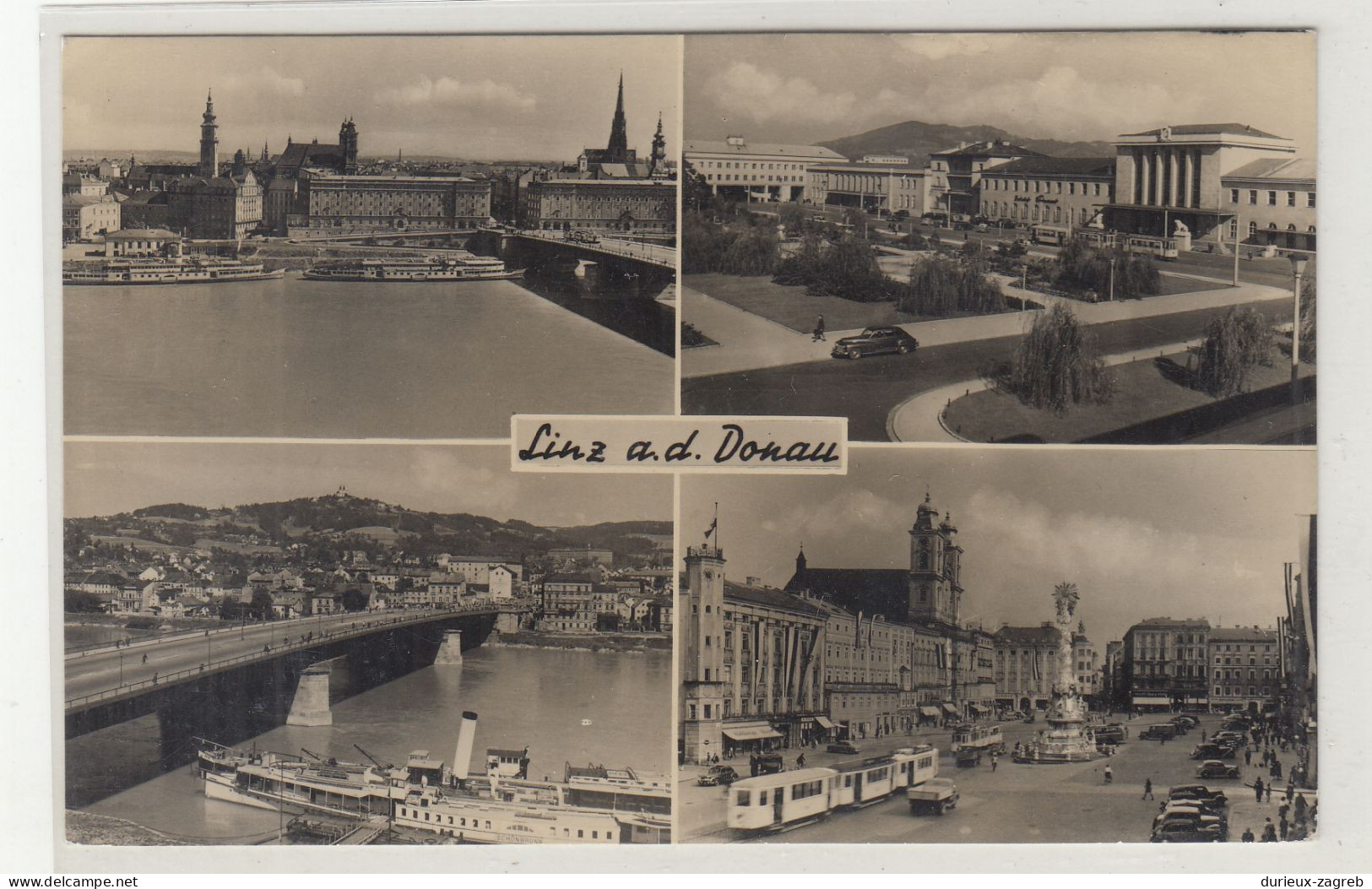 Linz a.d. Donau old poscard posted 1959 - Linz slogan postmark b230801