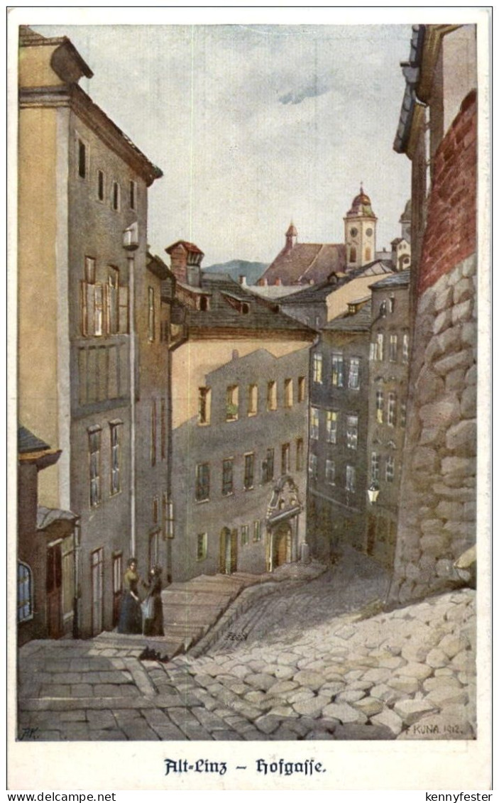 Linz - Hofgasse - Künstlerkarte Kuna