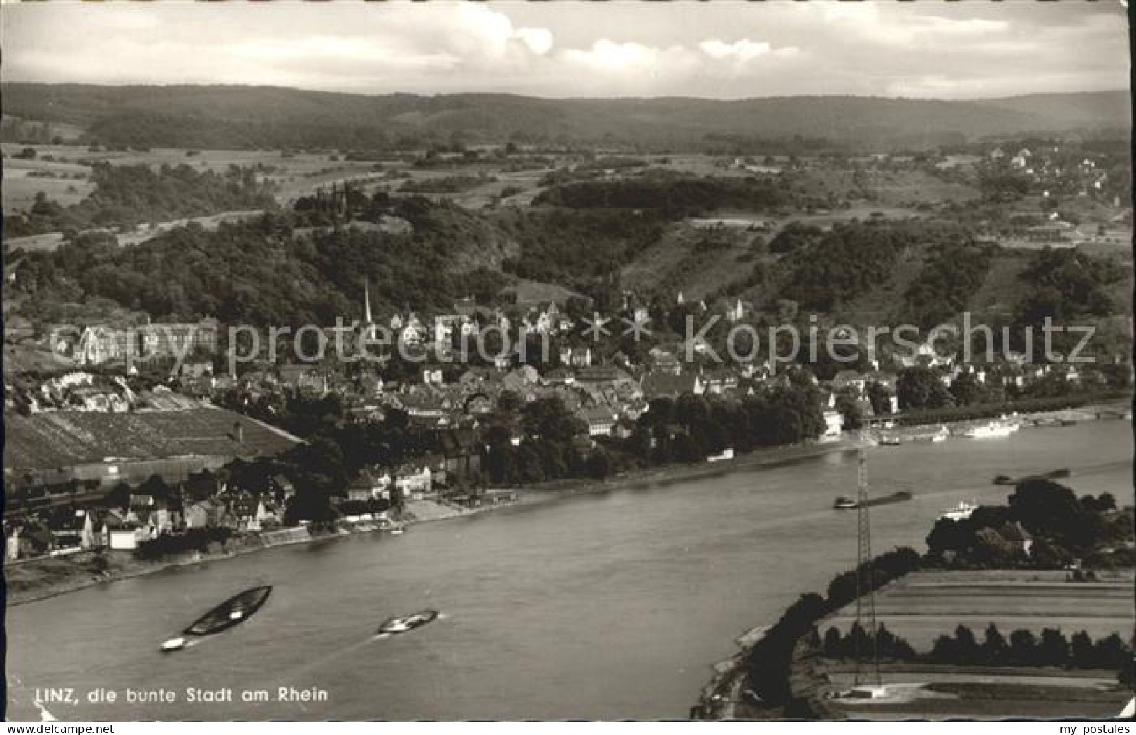Linz Rhein Fliegeraufnahme Rhein