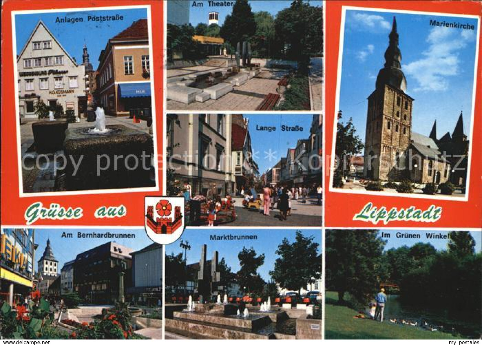 Lippstadt Poststrasse Theater Marienkirche Bernhardbrunnen Marktbrunnen