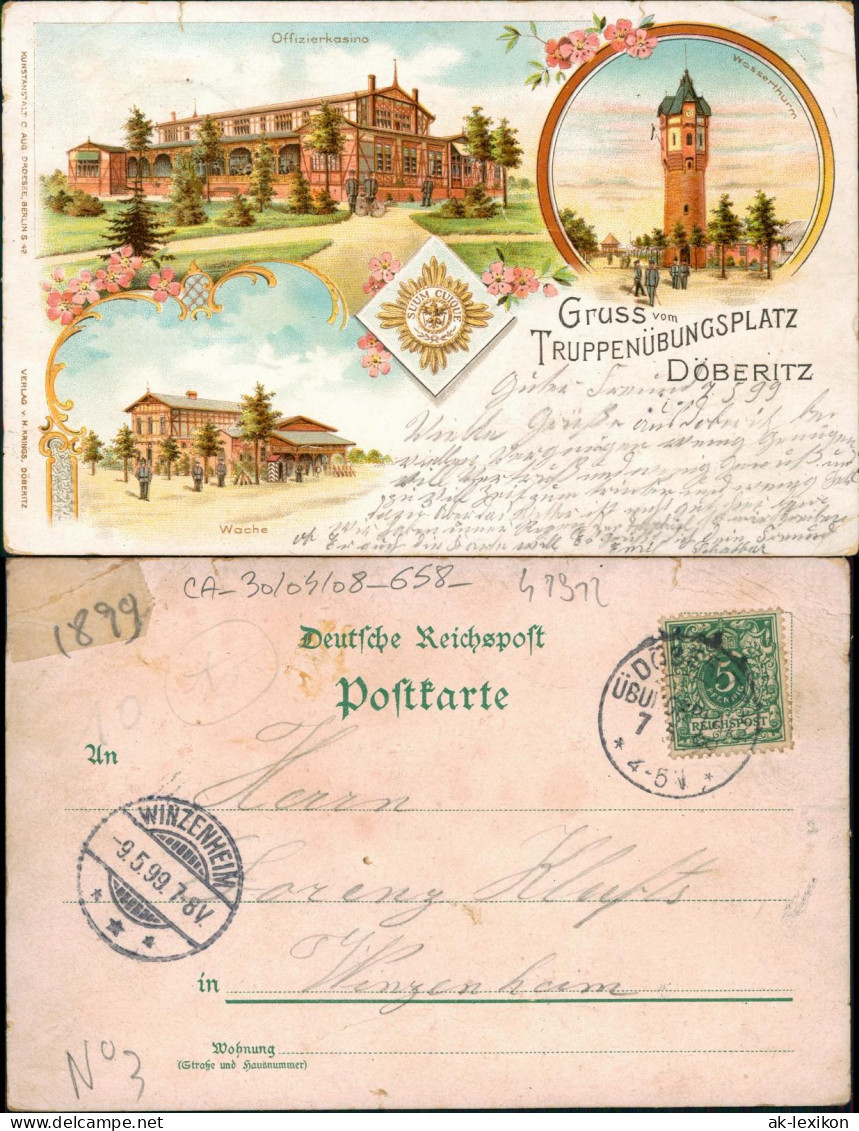 Litho AK Dallgow-Döberitz Truppenübungsplatz - Offizierscasino MB 1899