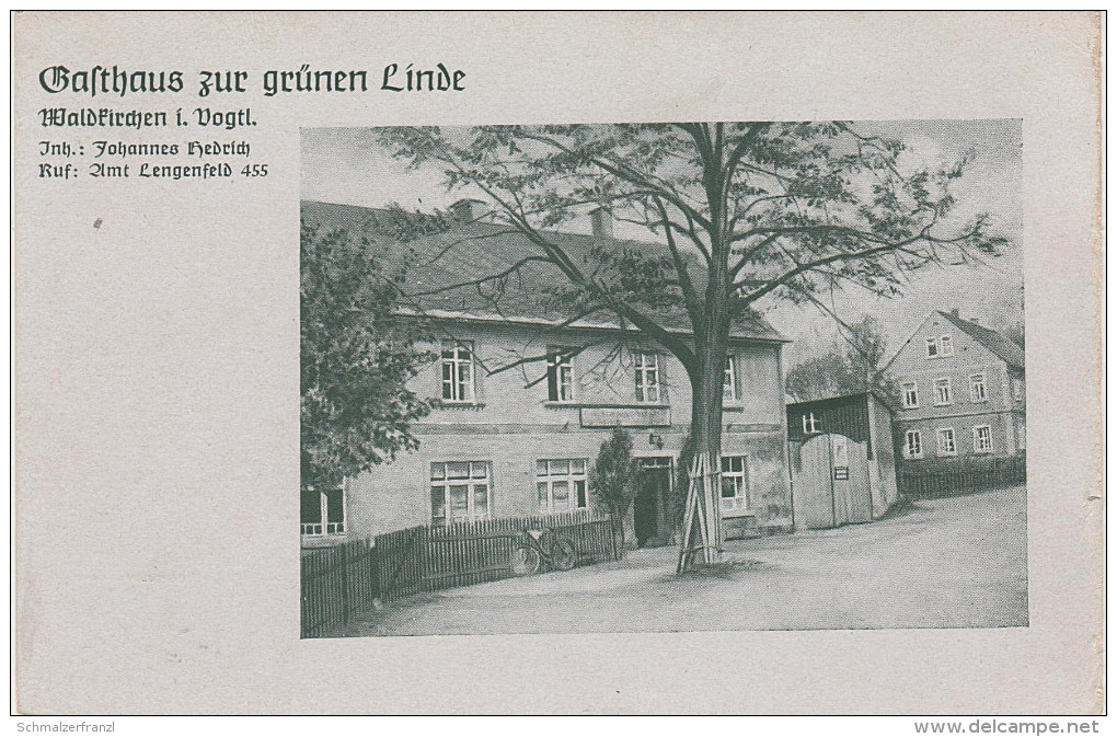 Litho AK Waldkirchen Vogtland Gasthaus zur grünen Linde bei Lengenfeld Reichenbach Rodewisch Auerbach Treuen Irfersgrün