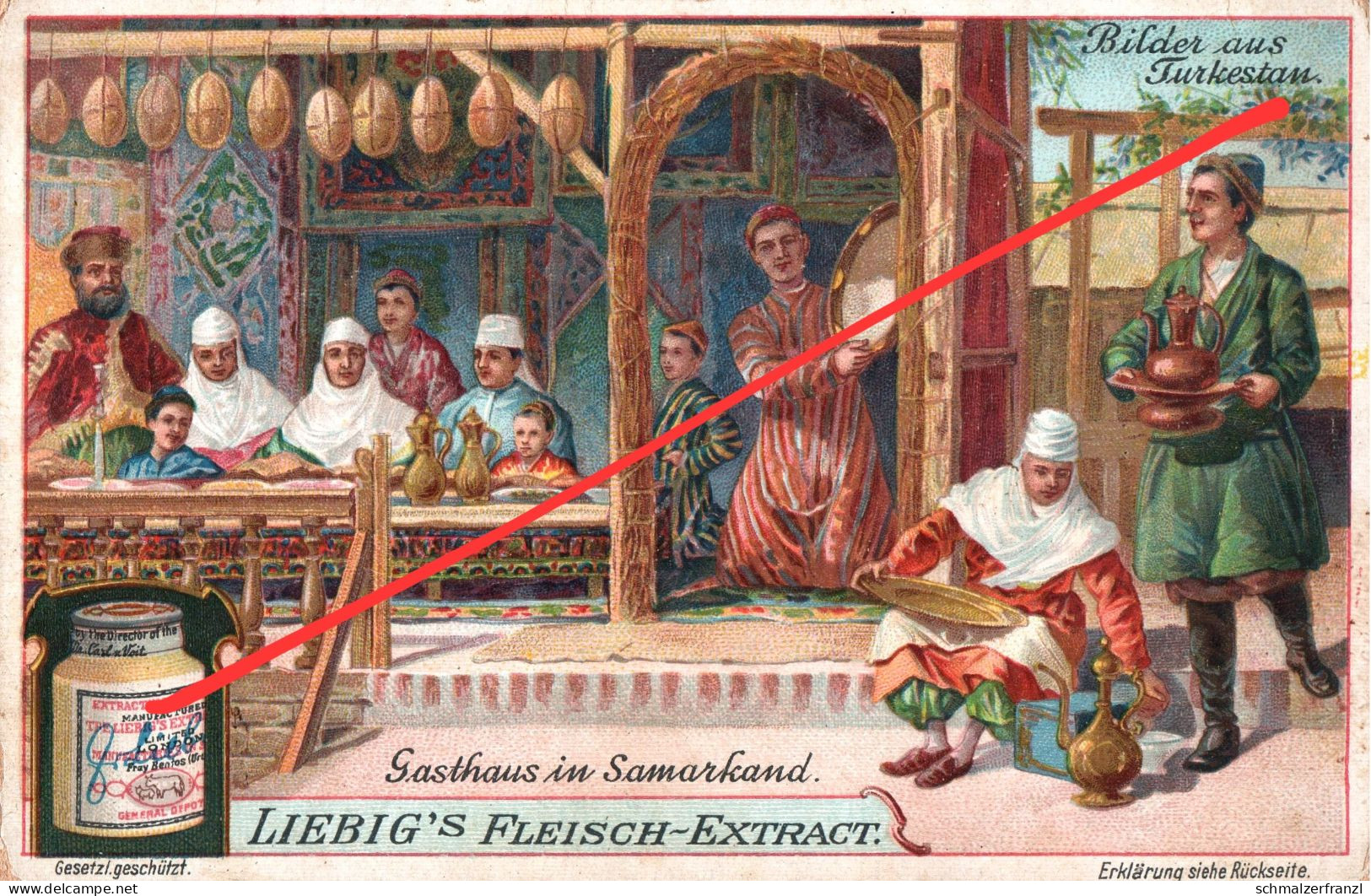 Litho Sammelbild Serienbild Turkestan Usbekistan Samarkand Samarqand Самарқанд Prof Liebig s Fleisch Extract Extrakt