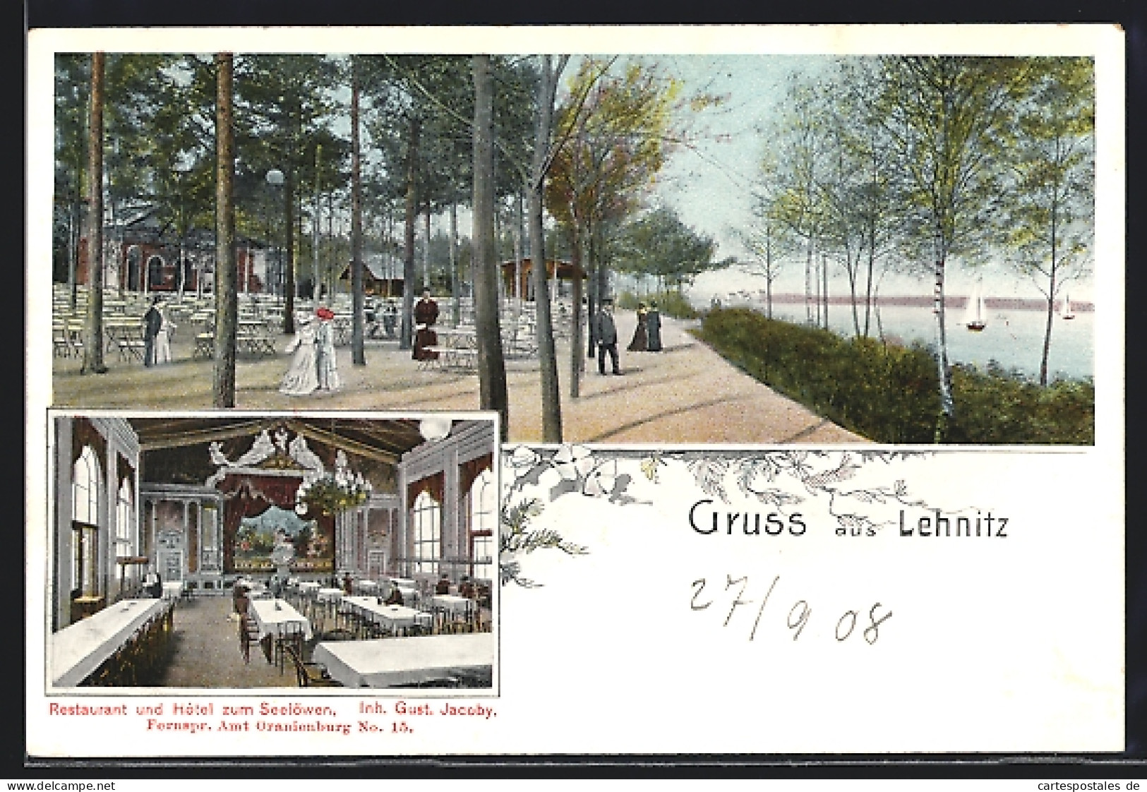 Lithographie Lehnitz, Restaurant und Hotel zum Seelöwen