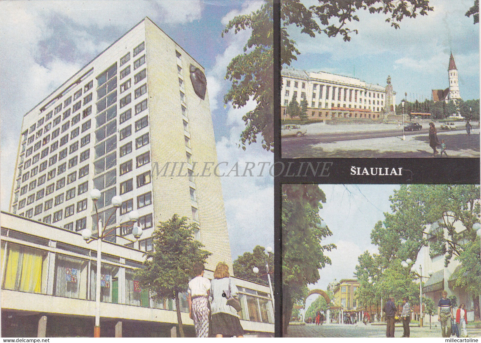 LITHUANIA - Siauliai, Hotel, Pergales Square, Vilnius Street, Postcard