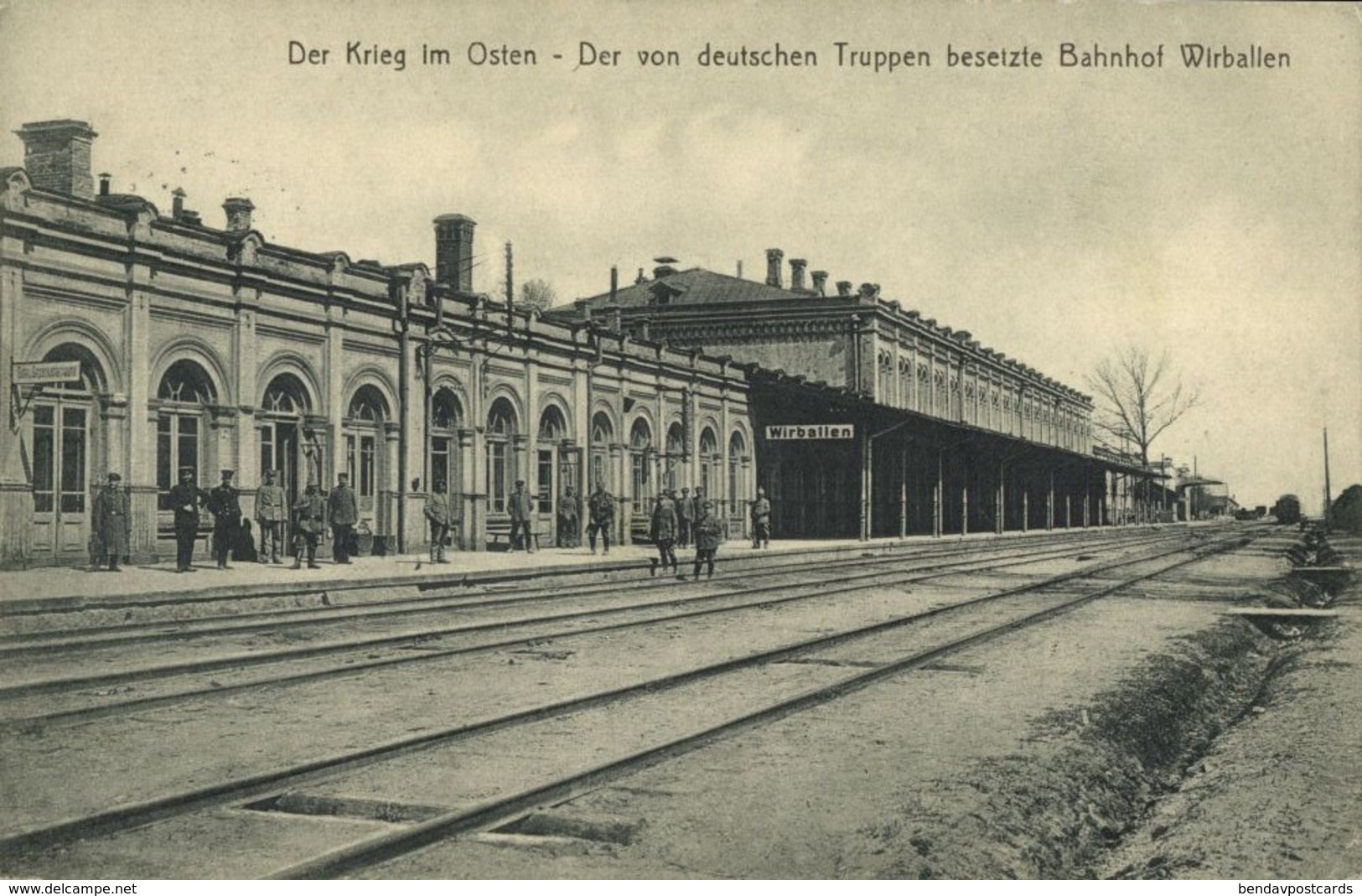 lithuania, VIRBALIS WIRBALLEN, Railway Station (1916) Feldpost Postcard