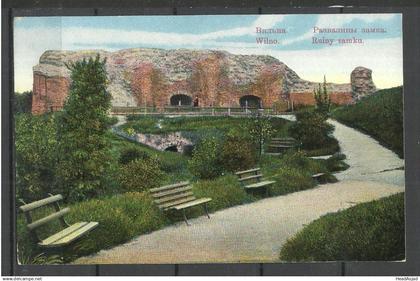 LITHUANIA Litauen Vilna Wilno Vilnius Ruins of Castle Ruine Imperial Russian Russia Russland Russie post card, unused