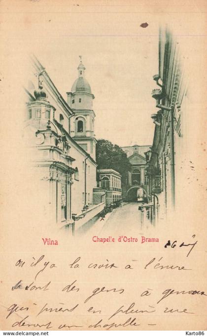 vilna , lituania * 1901 * street and chapelle d'ostro brama * vilnius lituanie
