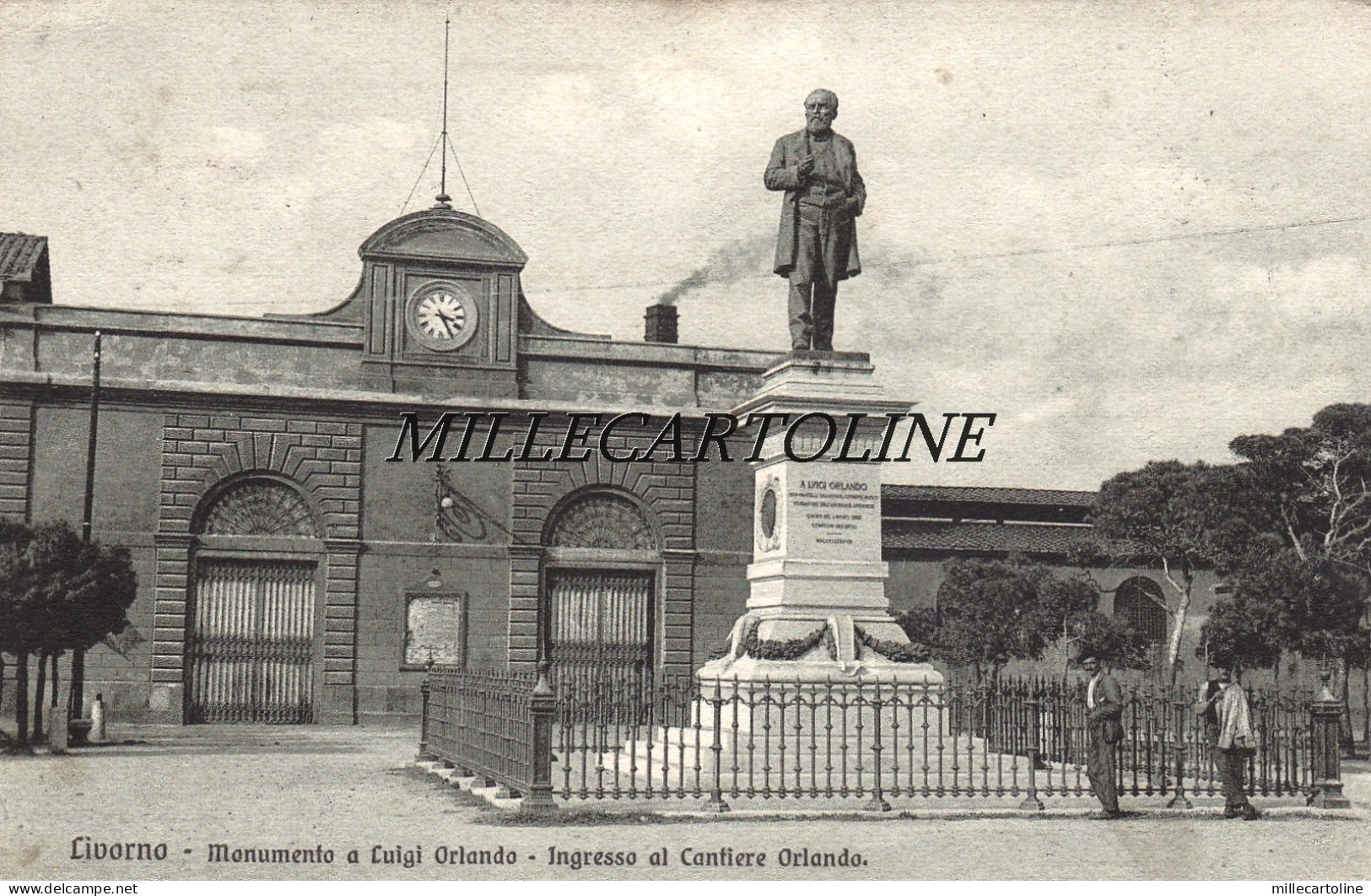 LIVORNO:  Monumento a Luigi Orlando - ingresso al cantiere Orlando  1908